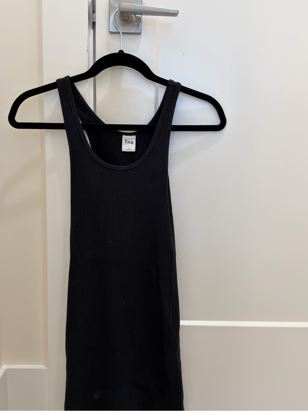 TNA Black Ribbed Tank Dress